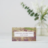 Carte De Visite Trendy Chic Gilded Blush Green Purple Gold (Debout devant)