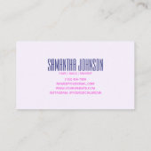 Carte De Visite Trendy Classy Royal Purple Moderne Brush Stroke (Dos)