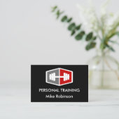 Carte De Visite Trendy Cool Personal Trainer Fitness (Debout devant)