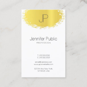 Carte De Visite Trendy Creative Monogrammed Sleek Gold simple look
