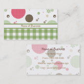 Carte De Visite Trendy Cute En vichy Pois Avec Nom (Devant / Derrière)