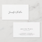 Carte De Visite Trendy Cute Moderne Modèle Script simple (Devant / Derrière)