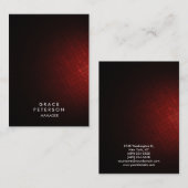 Carte De Visite Trendy Elegant Dark Red Tiles Professionnel Modern (Devant / Derrière)