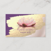 Carte De Visite Trendy, Élégant, Faux Gold Brosse Stroke, Lotus (Devant)