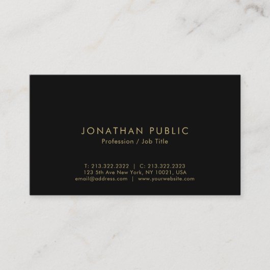 Carte De Visite Trendy Elegant Modern Simple Template Business (Devant)