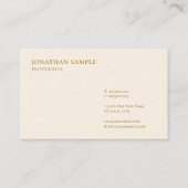 Carte De Visite Trendy Elegant Simple Template Gold Text Deluxe (Dos)