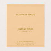 Carte De Visite Trendy Elegant Template Folded Gold Text Brown (Intérieur déplié)
