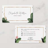 Carte De Visite Trendy été Tropical Feuille Gold Parties scintilla (Devant / Derrière)