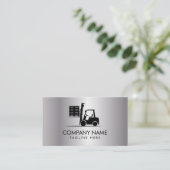 Carte De Visite Trendy Forklift, Logisitcs - Professional Silver (Debout devant)