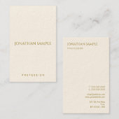 Carte De Visite Trendy Gold Text Elegant Moderne Modèle vertical (Devant / Derrière)