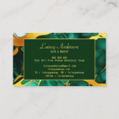 Carte De Visite Trendy Green jaune or faux marbre (Dos)