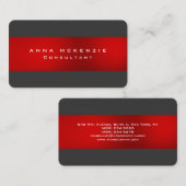 Carte De Visite Trendy Grey Red Unique tendance Creative (Devant / Derrière)