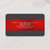 Carte De Visite Trendy Grey Red Unique tendance Creative (Dos)