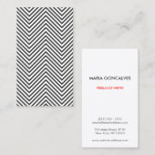 Carte De Visite Trendy & Hip Black/White Chevron Motif (Devant / Derrière)
