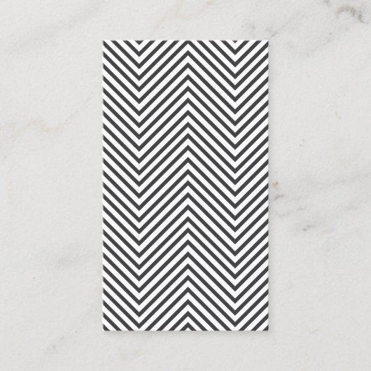 Carte De Visite Trendy & Hip Black/White Chevron Motif (Devant)