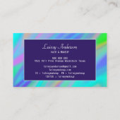 Carte De Visite Trendy luxe vert bleu violet faux holographique (Dos)