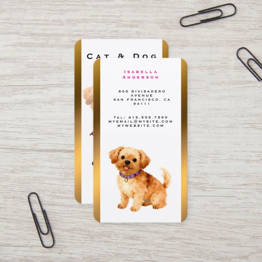 Carte De Visite Trendy Luxury Grooming Dog Personalized Collection (Devant/Arrière en situation)
