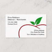 Carte De Visite Trendy Modern Dietitian Nutritionist (Devant)