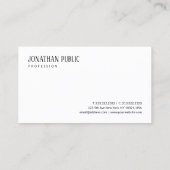 Carte De Visite Trendy Modern Elegant Clean Sleek Design Template (Dos)