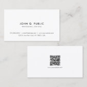 Carte De Visite Trendy Modern Elegant Simple Professional QR Code (Devant / Derrière)