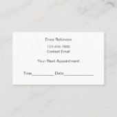 Carte De Visite Trendy Modern Massage Appointment Business Cards  (Dos)