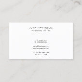 Carte De Visite Trendy Modern Minimalist Elegant Create Your Own (Dos)