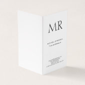 Carte De Visite Trendy Modern Monogram Plain Minimalist (Extérieur)