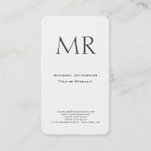 Carte De Visite Trendy Modern Monogram Plain Minimalist (Devant)