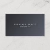 Carte De Visite Trendy Modern Simple Template Elegant Dark Grey (Devant)
