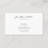 Carte De Visite Trendy Modern Sleek Minimalist Template Script (Devant)