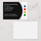 Carte De Visite Trendy Modern Social Networking Business Cards (Devant / Derrière)