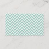 Carte De Visite TRENDY moderne chevron motif vert menthe pâle gris (Dos)