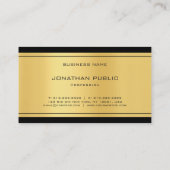 Carte De Visite Trendy Monogrammed Black Gold look élégant moderne (Dos)