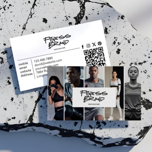 Carte De Visite Trendy Personal Trainer Fitness Photo Collage