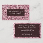 Carte De Visite Trendy Pink Cheetah Imprimer Boutique Girly Beauty (Devant / Derrière)