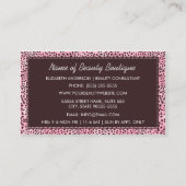 Carte De Visite Trendy Pink Cheetah Imprimer Boutique Girly Beauty (Dos)