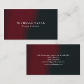 Carte De Visite Trendy Plain élégant rouge noir professionnel (Devant / Derrière)