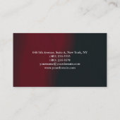 Carte De Visite Trendy Plain élégant rouge noir professionnel (Dos)