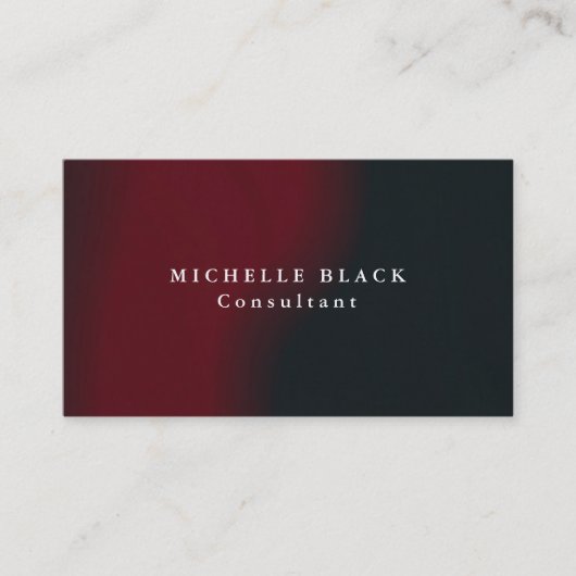 Carte De Visite Trendy Plain élégant rouge noir professionnel (Devant)