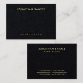 Carte De Visite Trendy Premium Gold Look Texte moderne élégant (Devant / Derrière)