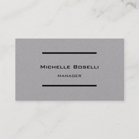 Carte De Visite Trendy Premium Grey Moderne Professionnel Plat (Devant)