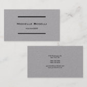 Carte De Visite Trendy Premium Grey Moderne Professionnel Plat (Devant / Derrière)