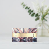 Carte De Visite Trendy Professional Gold Stripe Abstrait (Debout devant)