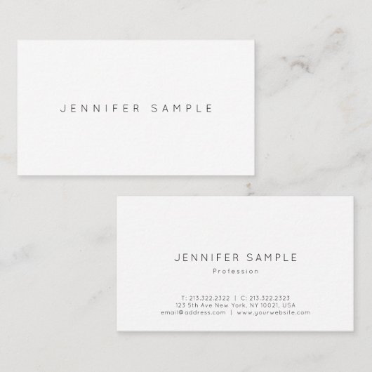 Carte De Visite Trendy Professional Moderne élégant Modèle (Devant / Derrière)