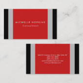 Carte De Visite Trendy Red Black Gris Gris Gris Professionnel Chic (Devant / Derrière)