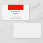Carte De Visite Trendy Red White élégant professionnel (Devant / Derrière)