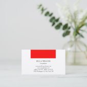 Carte De Visite Trendy Red White élégant professionnel (Debout devant)