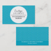 Carte De Visite TRENDY SIMPLE SPOT mini-polka point mignon turquoi (Devant / Derrière)