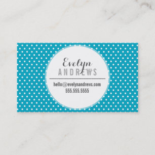 Carte De Visite TRENDY SIMPLE SPOT mini-polka point mignon turquoi