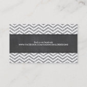 Carte De Visite TRENDY STRIPE chevron argent parties scintillant t (Dos)